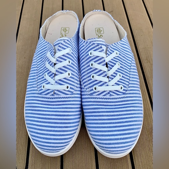 Women's 9 D Spenco Therapeutic Orthopedic Striped Slip On Mules Clogs Sneakers - Picture 3 of 16